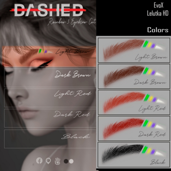 Second Life Marketplace - DASHED - Rainbow 3 Eyebrows Cutted HD - HUD